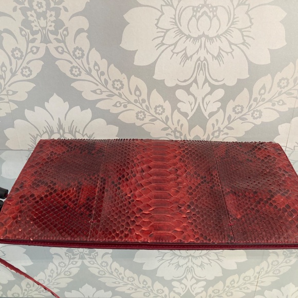 Gucci Python Tassel Clutch Wallet – Red with Bamboo Accent - Picture 7 of 9